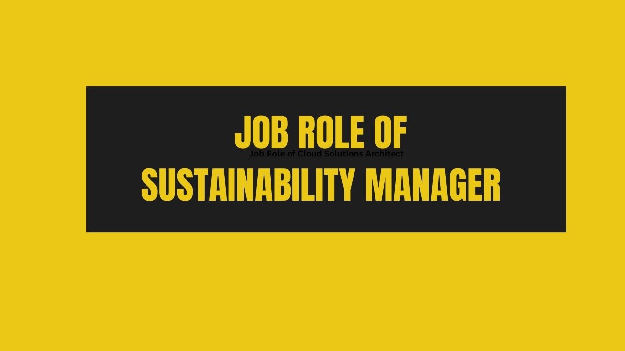 Job Role of Sustainability Manager