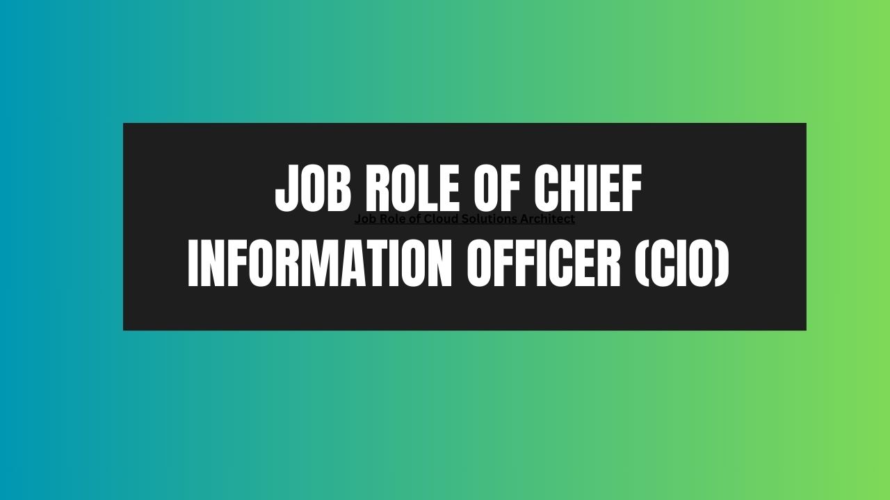 Job Role of Chief Information Officer (CIO)