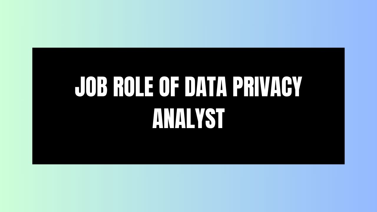 Job Role of Data Privacy Analyst