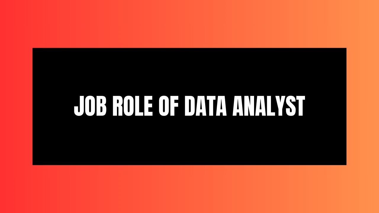Job Role of Data Analyst