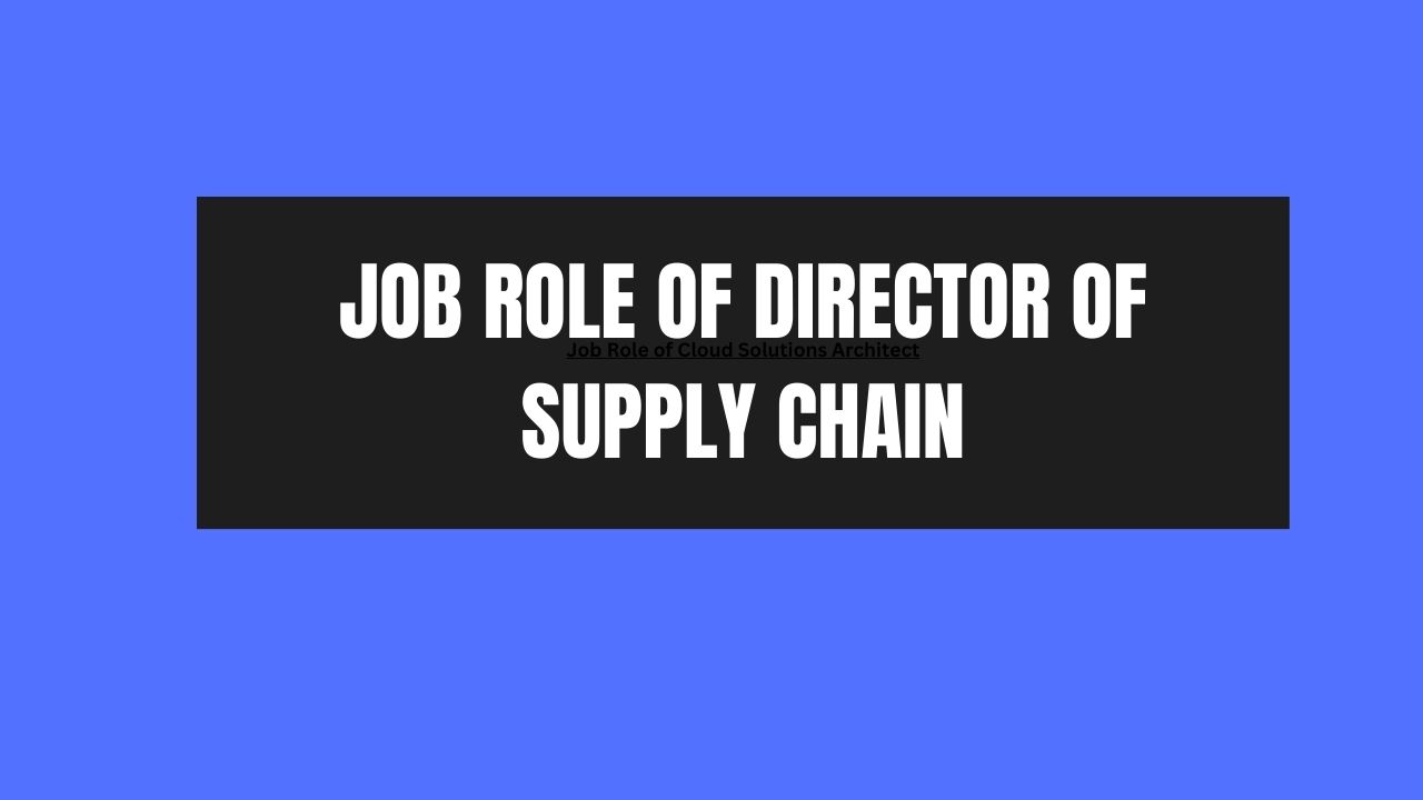 Job role of Director of Supply Chain